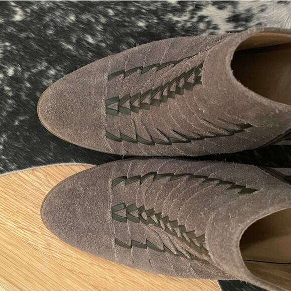 Suede Leather Braided Ankle Boots | Womens 9.5M, Brown - Picture 7 of 9